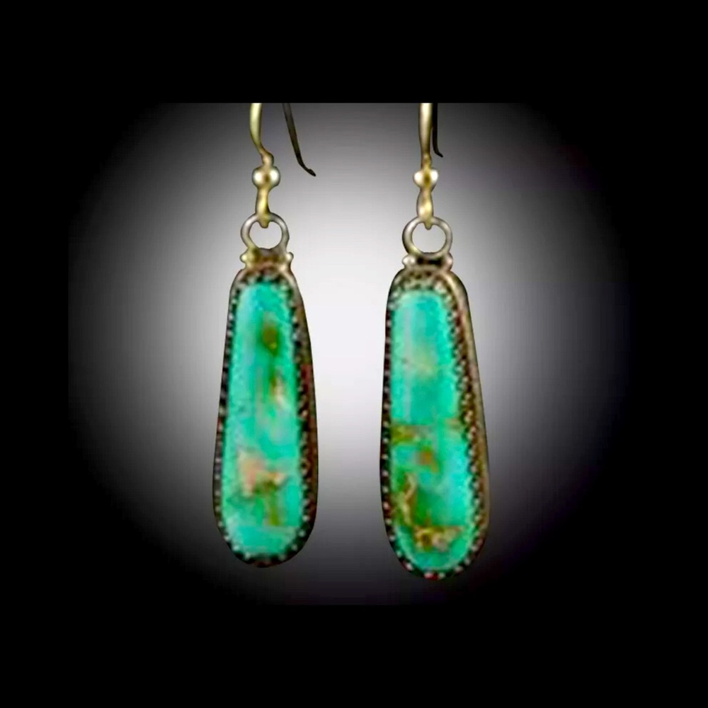 Turquoise dangle EARRINGS 925 Silver